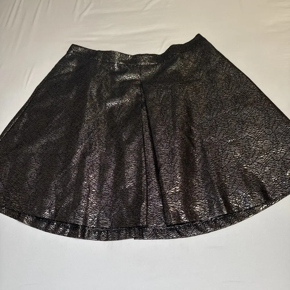 LANE BRYANT Skirt Womens Sz 20 Metallic Gold & Black Pleat Geo Print A Line NWT